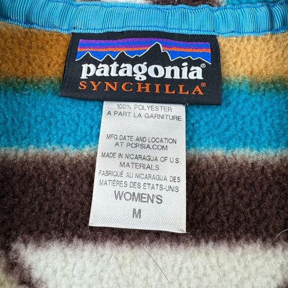 Patagonia Synchilla Aztec Snap T Fleece Pullover Hiking Jacket Women Medium M - Picture 4 of 9